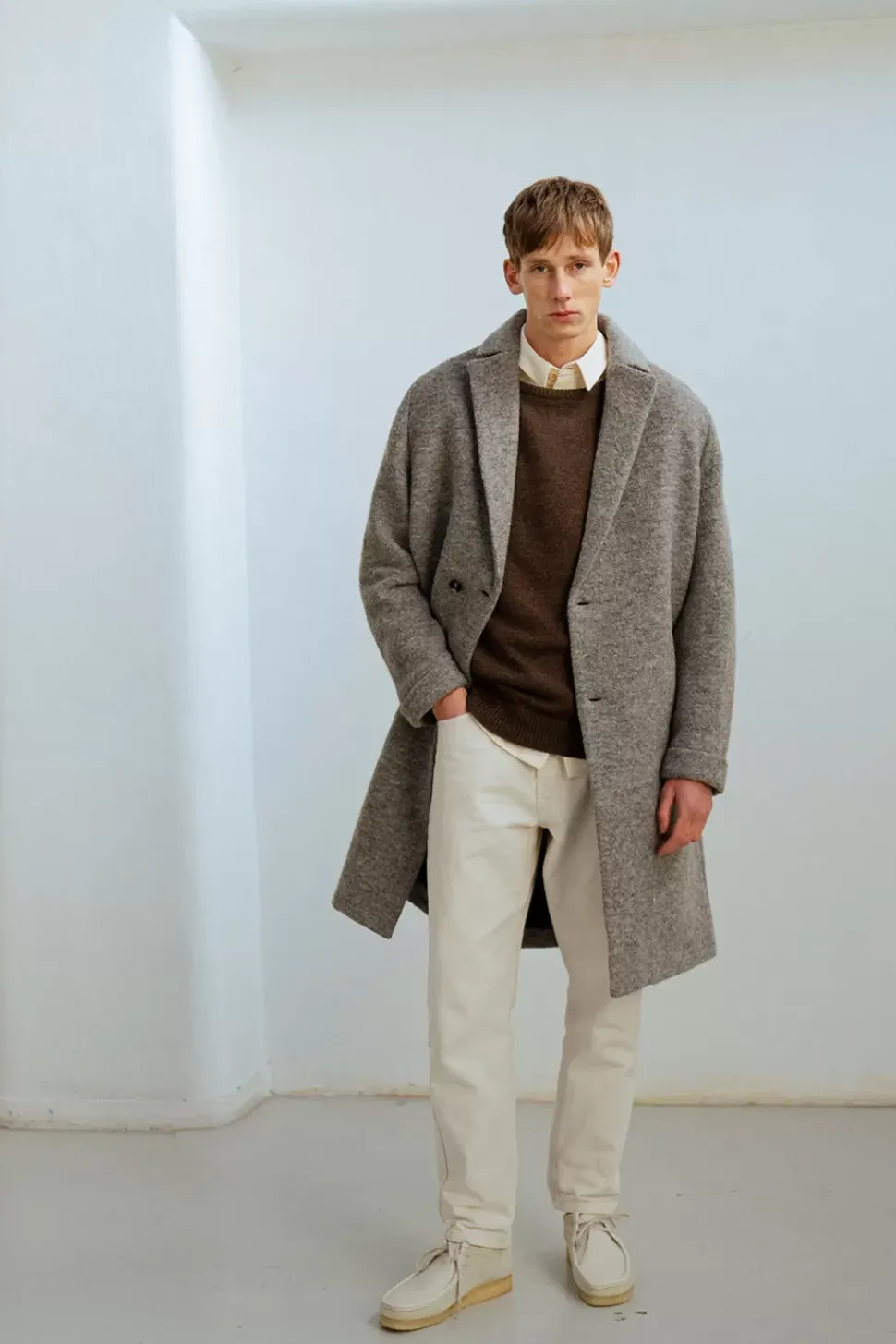 Mantel Bio Wollmischung - Grau
