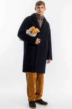 Mantel Bio Wollmischung - Schwarz