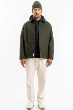 Moleskin Jacke Bio Baumwolle - Oliv