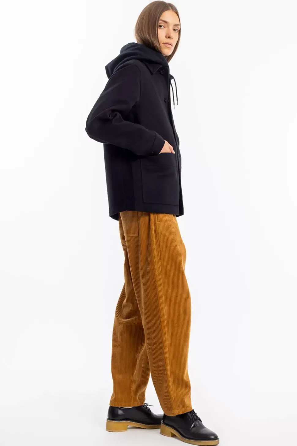 Moleskin Jacke Bio Baumwolle - Schwarz
