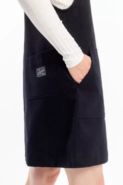 Moleskin Latzkleid Bio Baumwolle - Schwarz