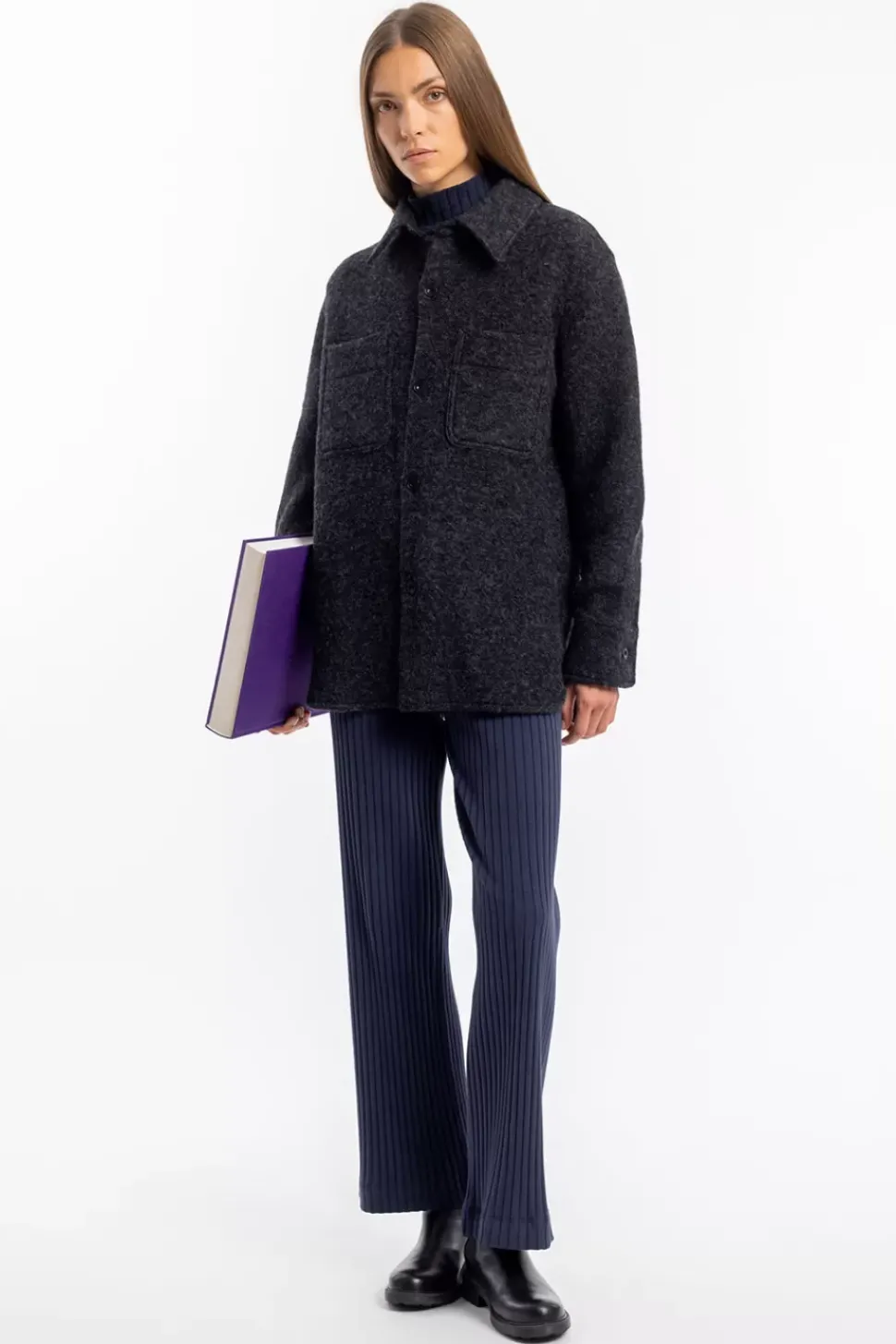 Overshirt Bio Wollmischung - Anthrazit