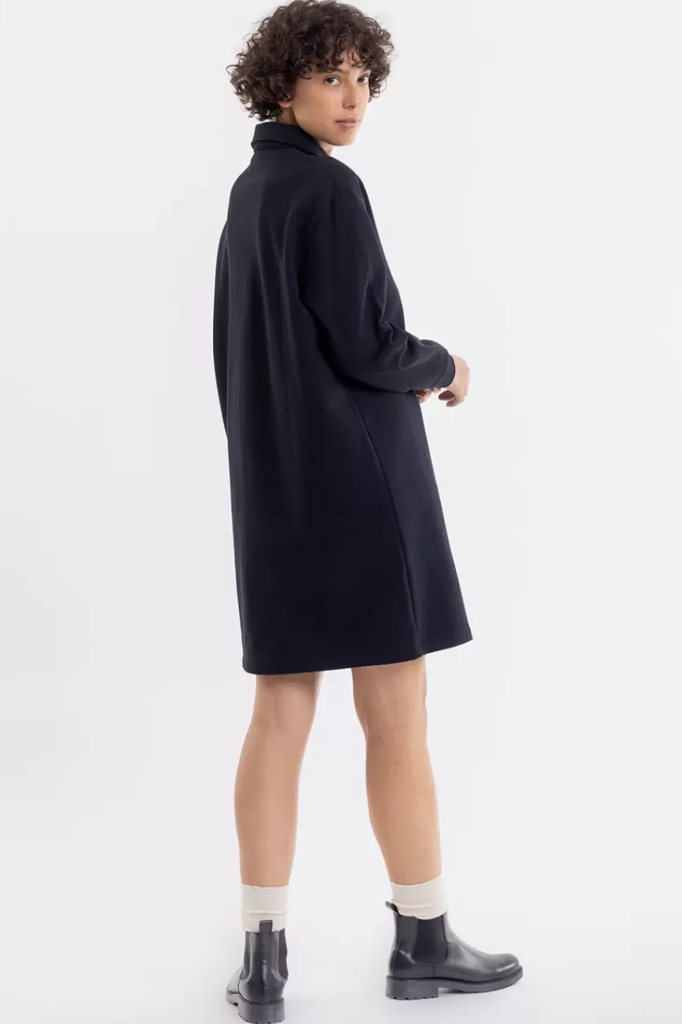 Polo Kleid Aus Bio-Baumwolle Schwarz
