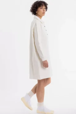 Polo Kleid Aus Bio-Baumwolle Weis