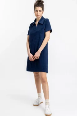 Polo Kleid Aus Bio Frottee Blau