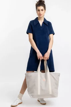 Polo Kleid Aus Bio Frottee Blau