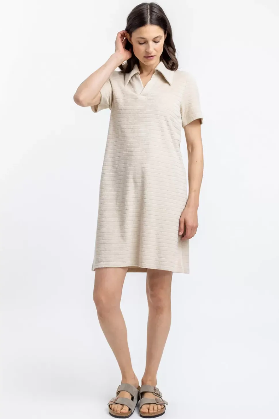 Polo Kleid Aus Bio Frottee Creme
