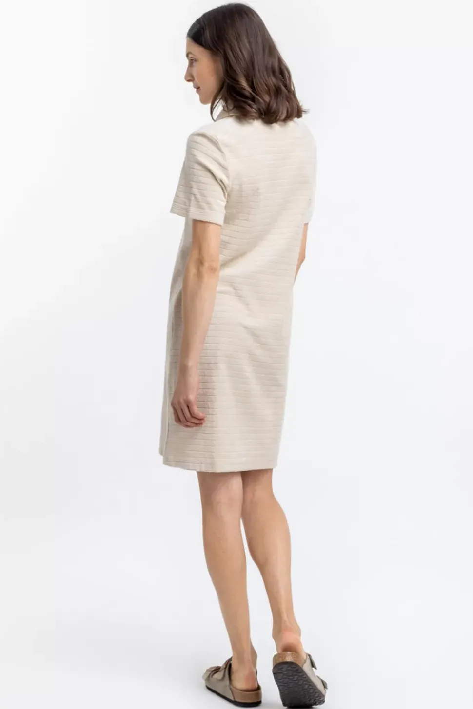 Polo Kleid Aus Bio Frottee Creme