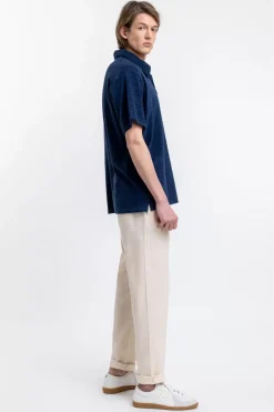 Polo Shirt Aus Bio Frottee Blau