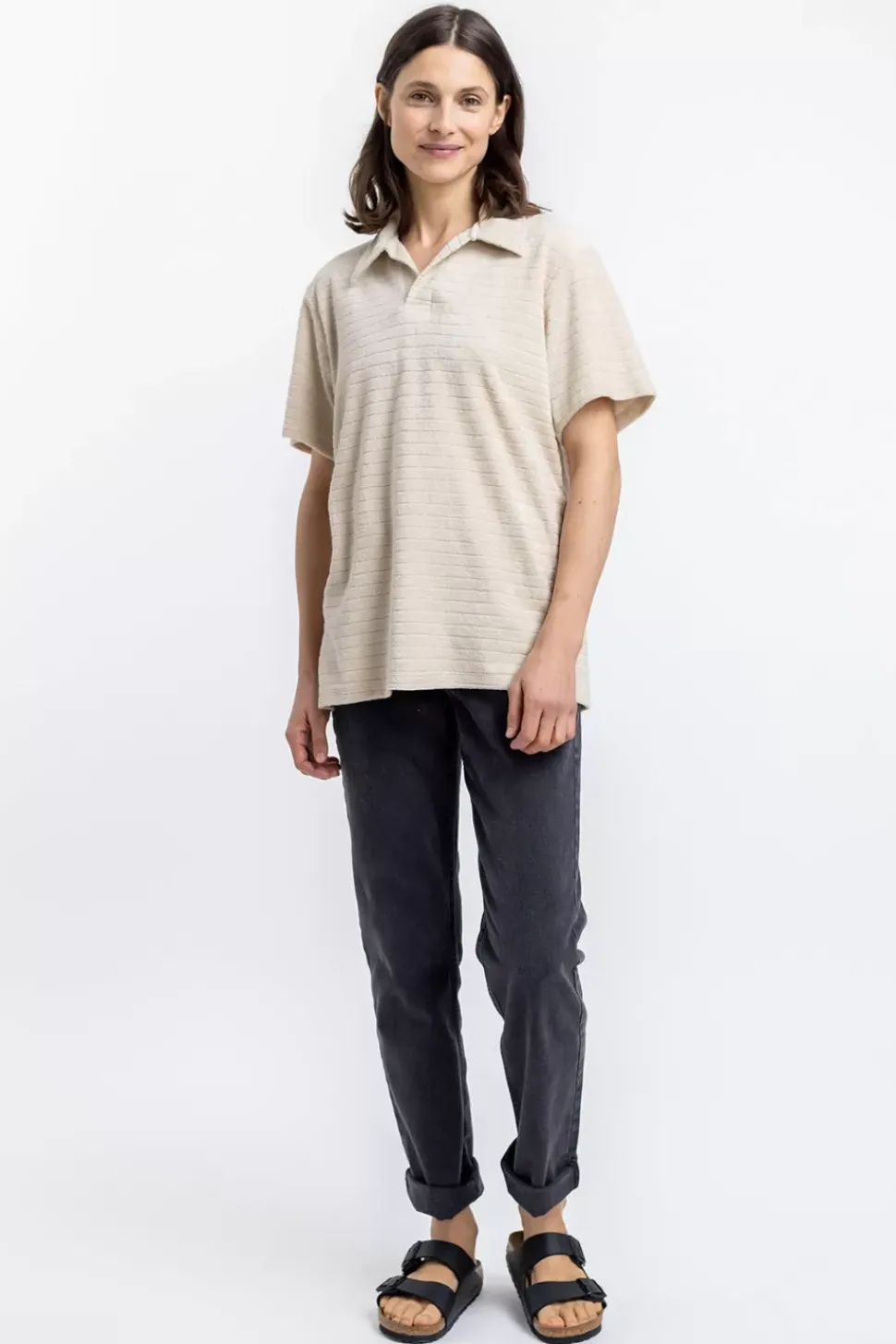 Polo Shirt Aus Bio Frottee Creme