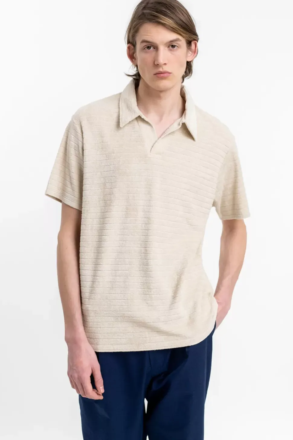 Polo Shirt Aus Bio Frottee Creme