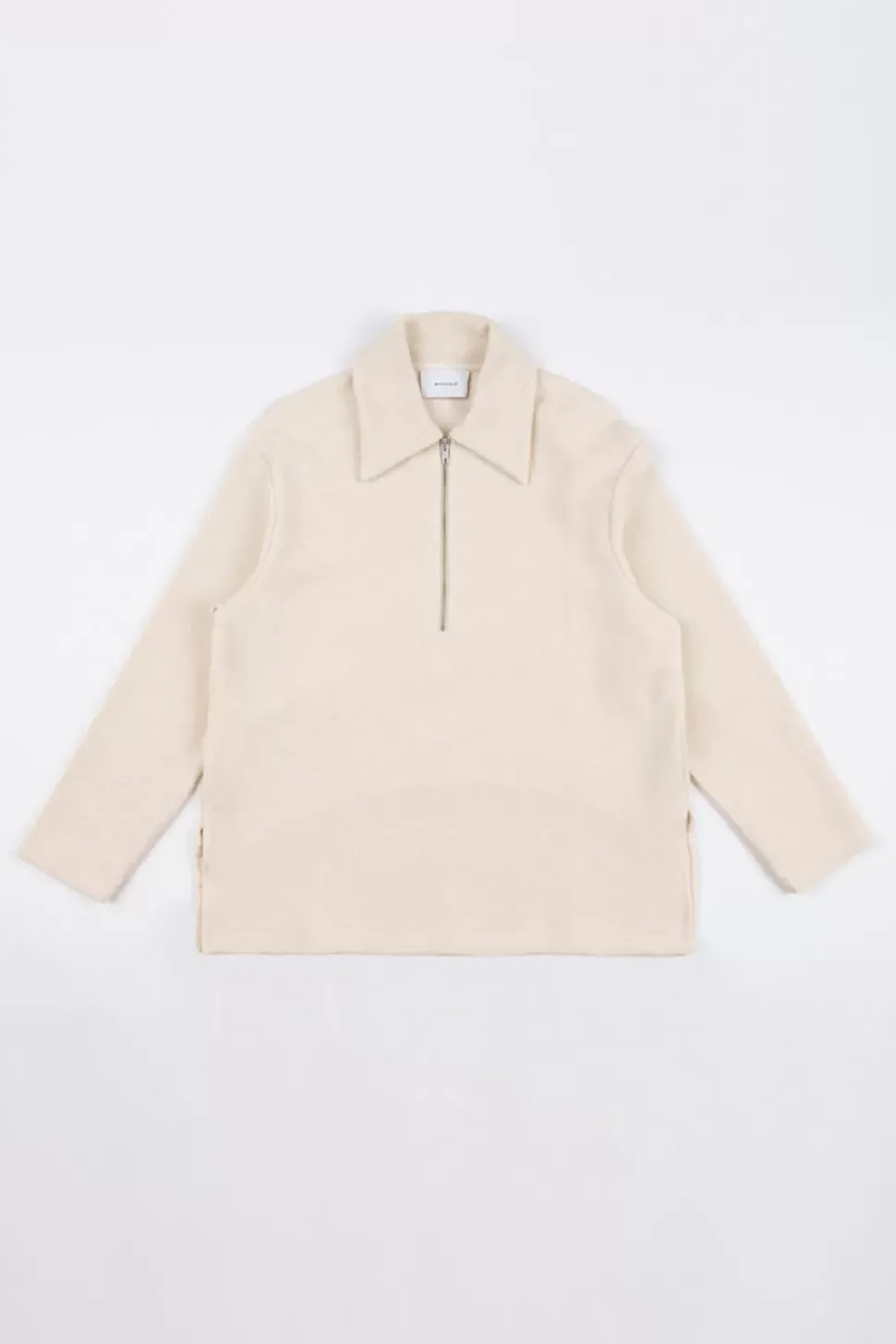 Polo Zip Sweatshirt Bio Baumwolle - Creme