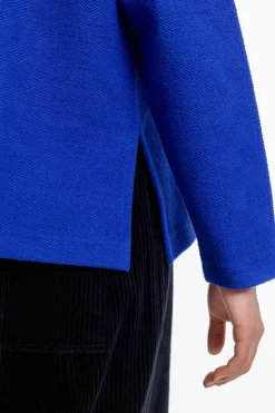 Polo Zip Sweatshirt Bio Baumwolle - Kobalt