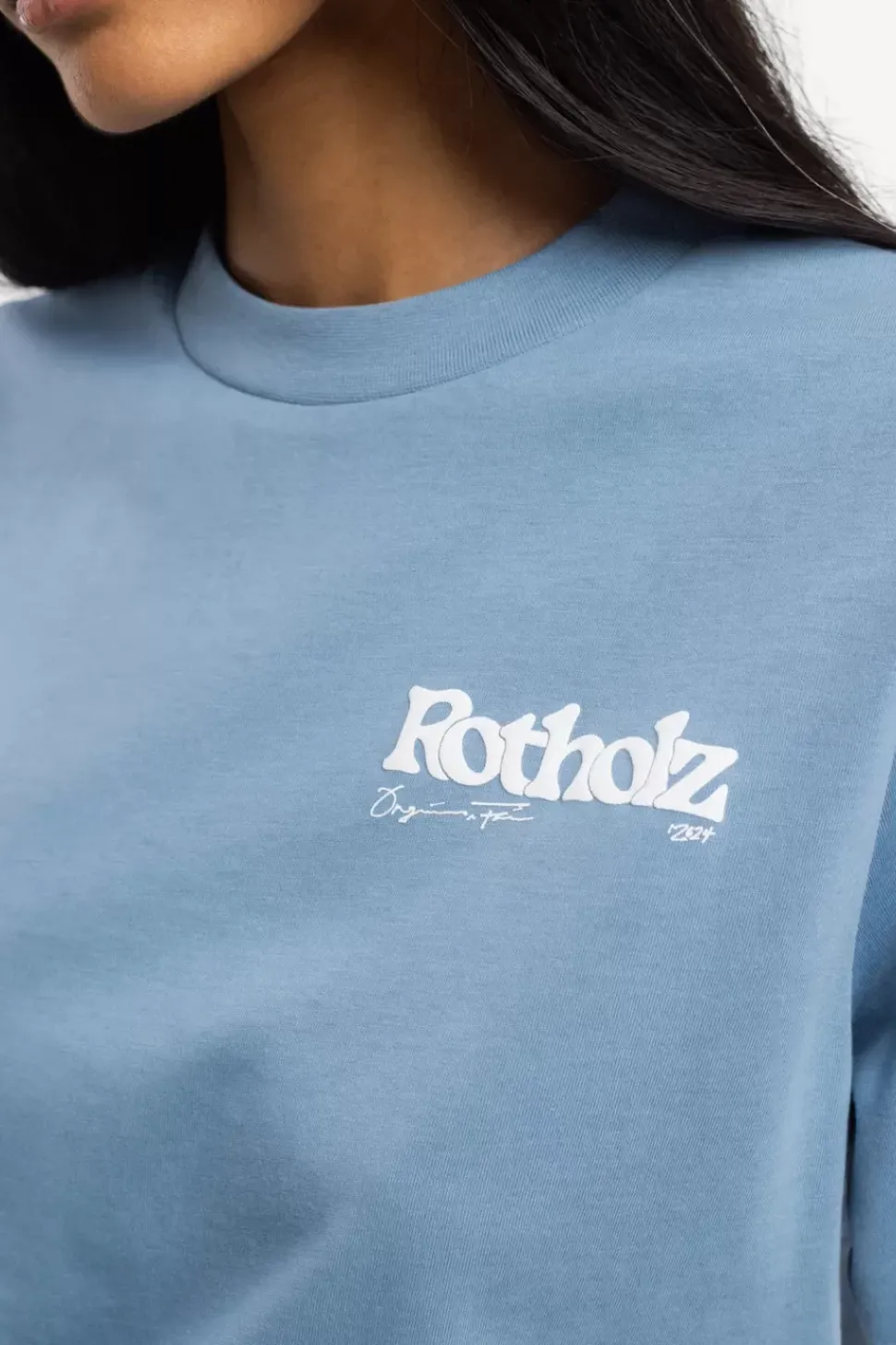 Retro Logo T-Shirt Bio Baumwolle - Hellblau