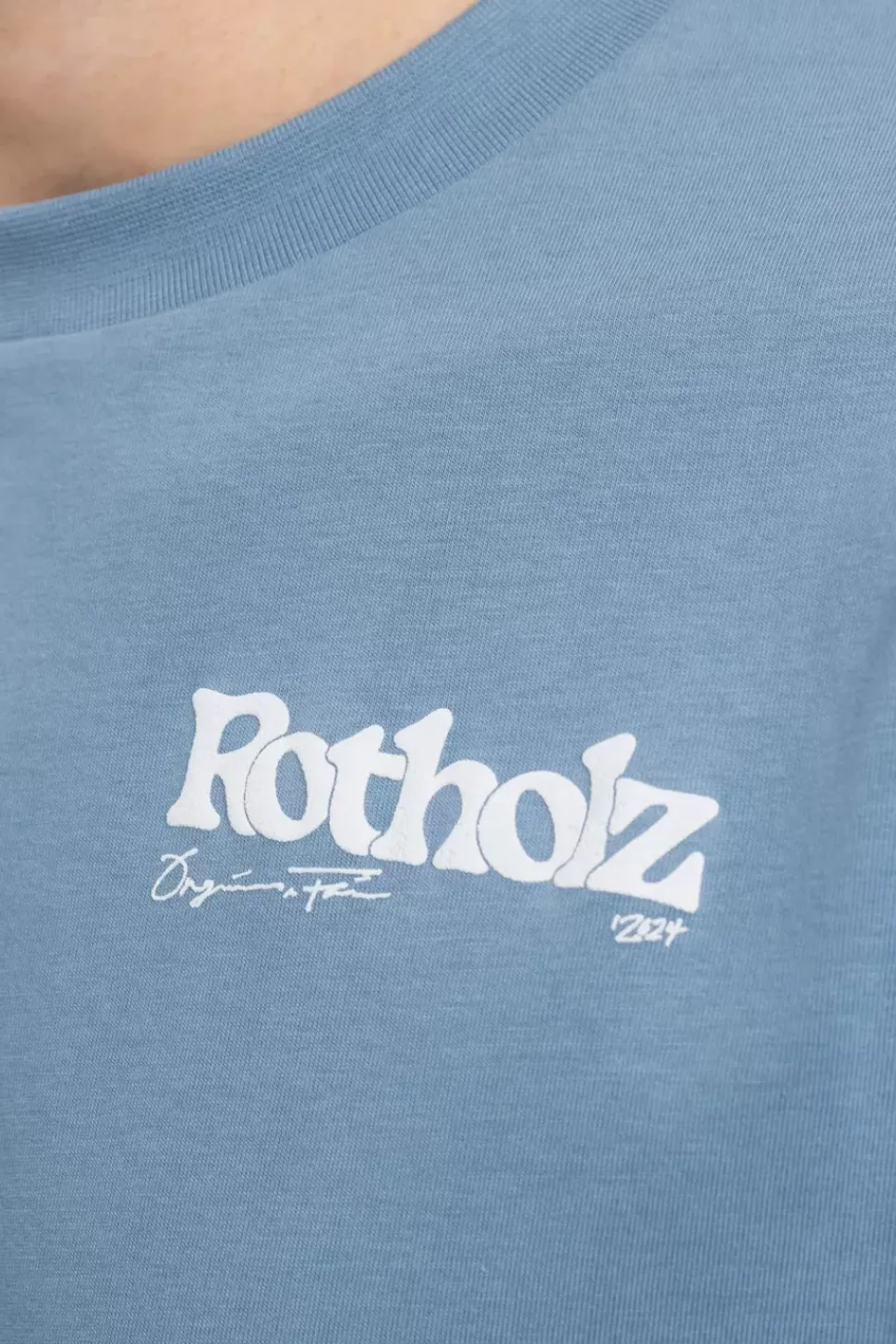 Retro Logo T-Shirt Bio Baumwolle - Hellblau
