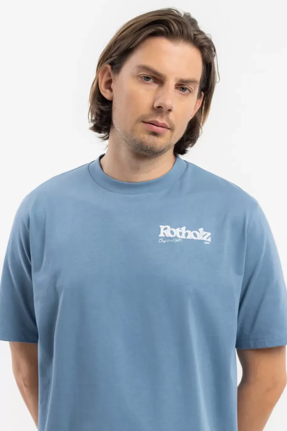 Retro Logo T-Shirt Bio Baumwolle - Hellblau