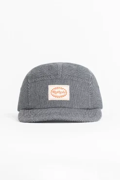 Retro 5-Panel Cap Schwarz Kariert