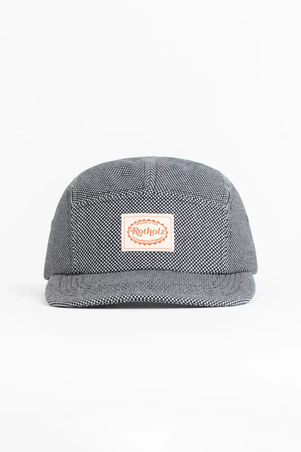 Retro 5-Panel Cap Schwarz Kariert