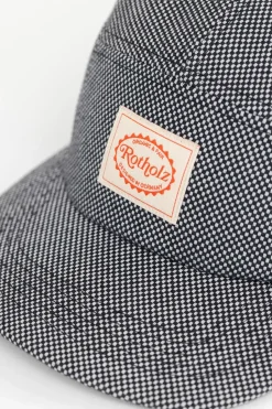 Retro 5-Panel Cap Schwarz Kariert