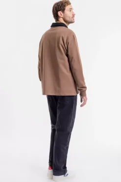 Schweres Polo Sweatshirt Aus Bio-Baumwolle Braun