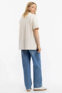 Strick Bowling Shirt Bio Baumwolle - Creme