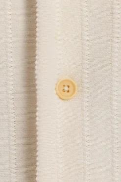 Strick Bowling Shirt Bio Baumwolle - Creme