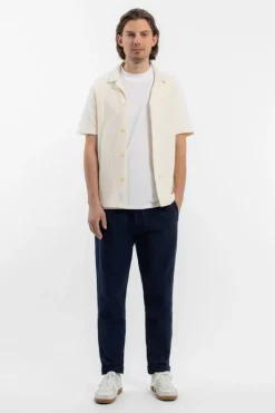 Strick Bowling Shirt Bio Baumwolle - Creme