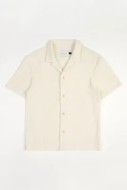 Strick Bowling Shirt Bio Baumwolle - Creme