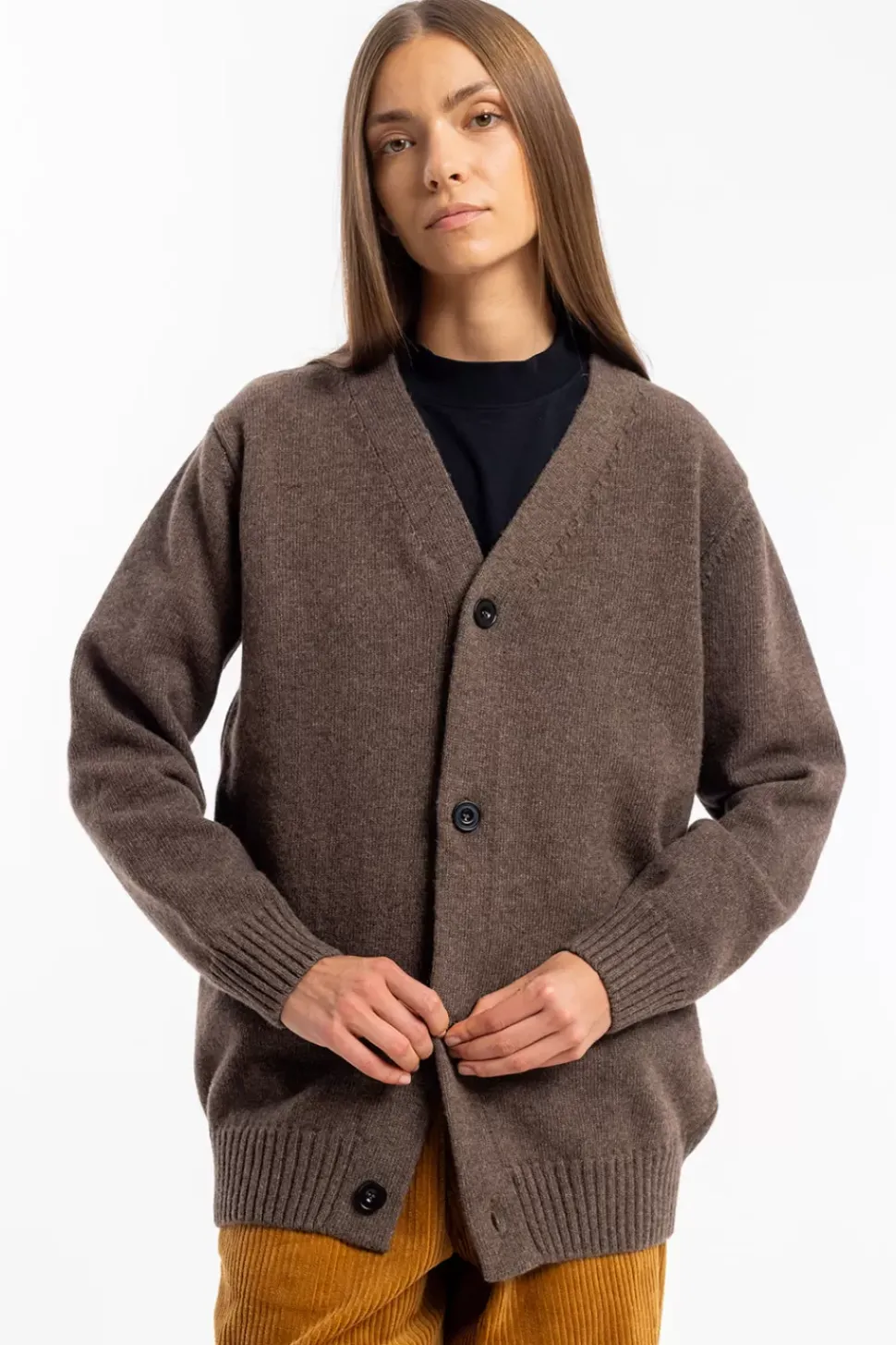 Strick Cardigan Wollmischung - Braun