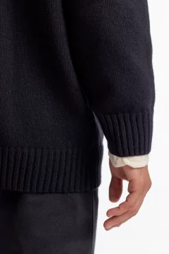 Strick Cardigan Wollmischung - Schwarz