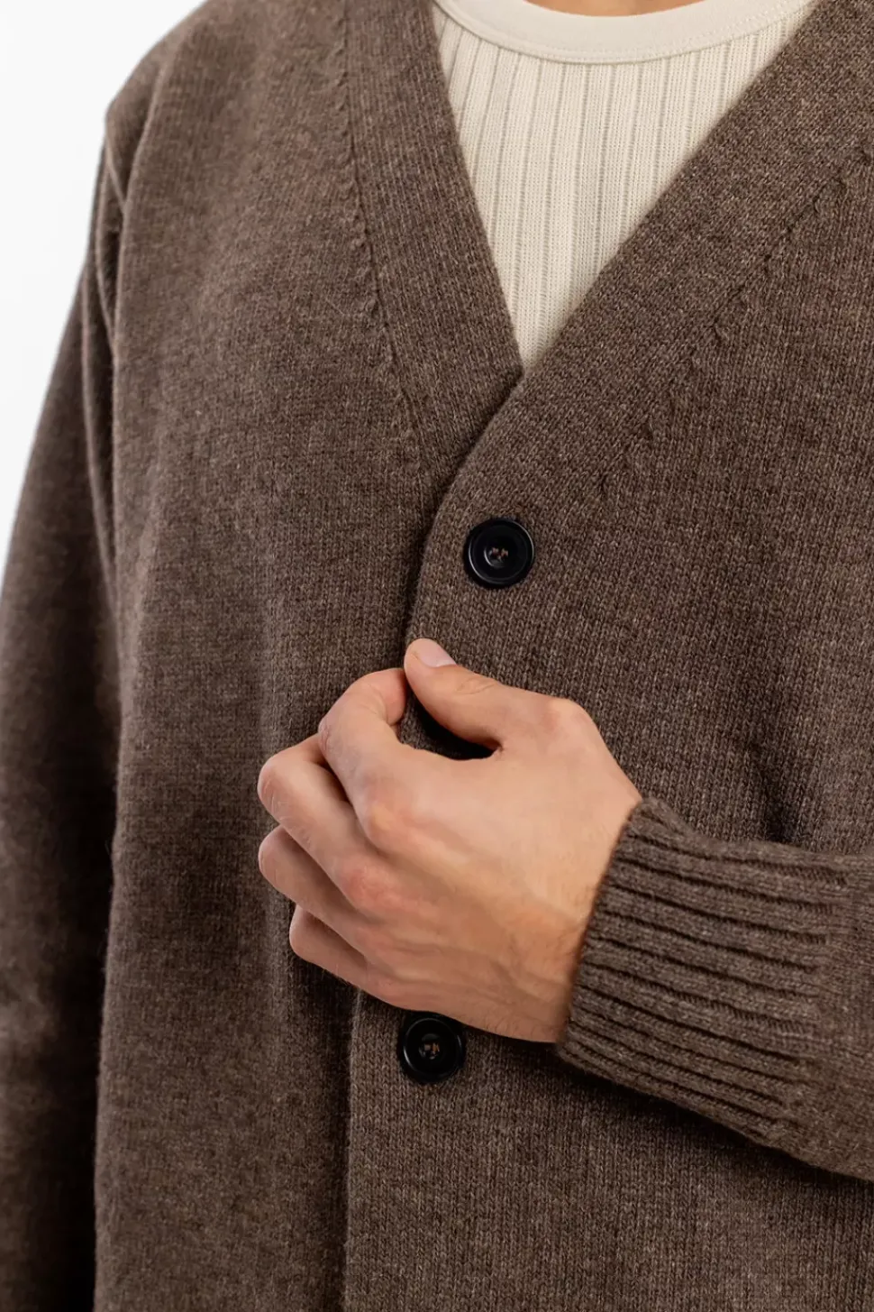 Strick Cardigan Wollmischung - Braun