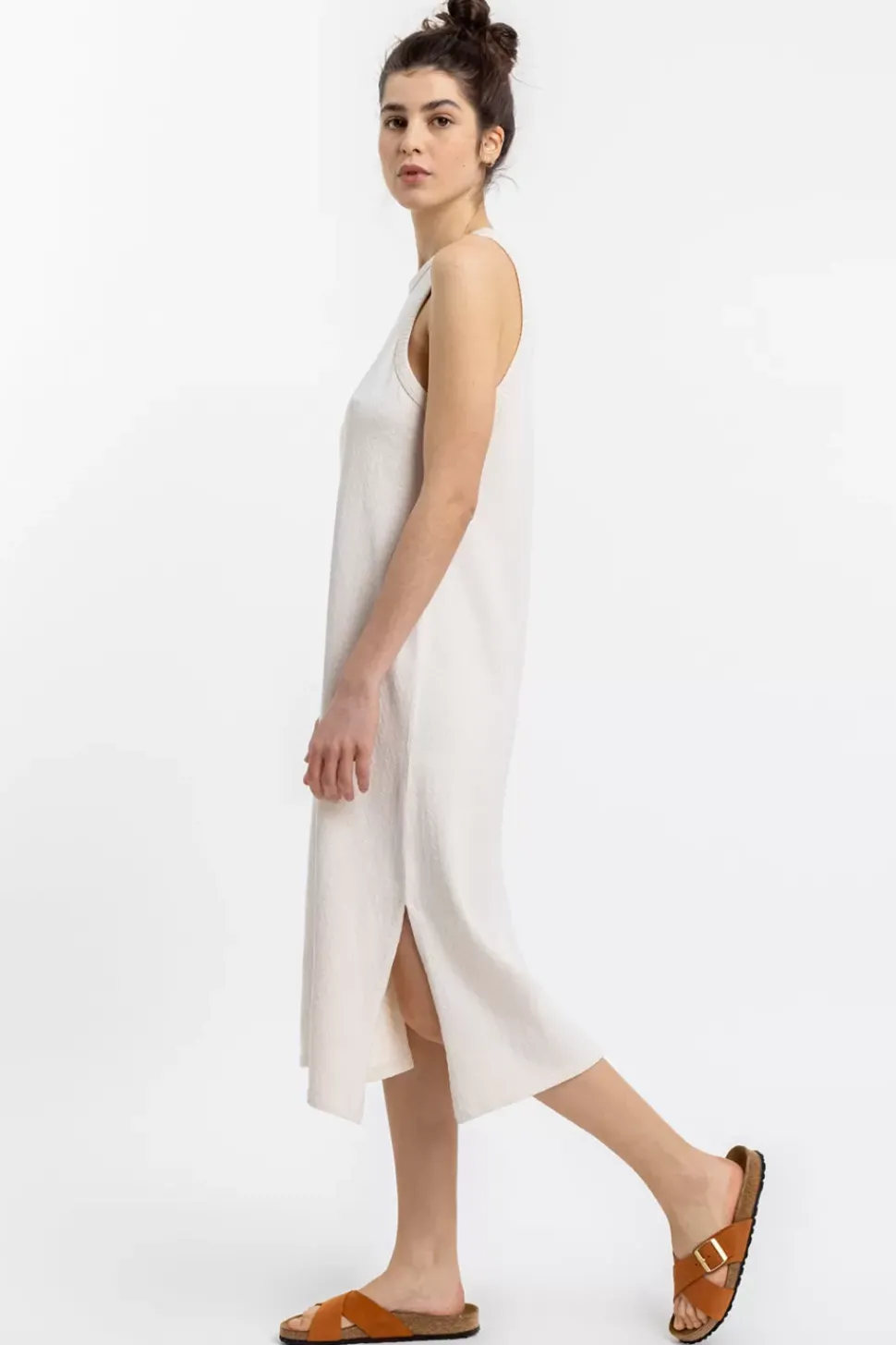 Strick Kleid Aus Bio-Baumwolle Off-White