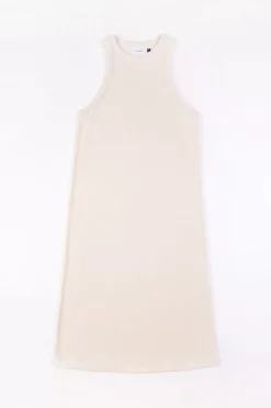 Strick Kleid Aus Bio-Baumwolle Off-White
