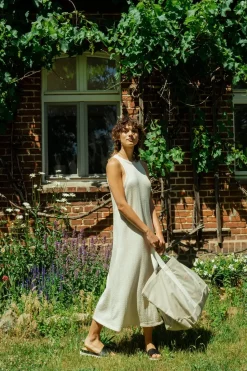 Strick Kleid Aus Bio-Baumwolle Off-White