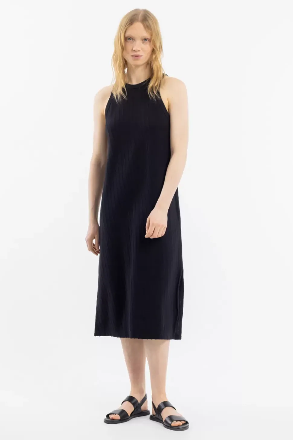 Strick Kleid Bio Baumwolle - Schwarz