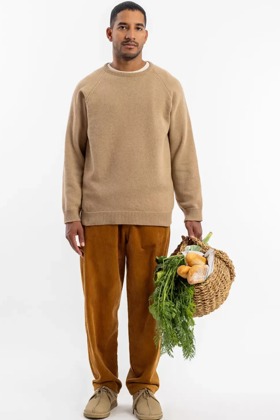 Strickpullover Wollmischung - Beige
