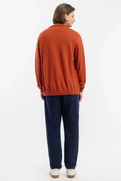 Strick Shirt Merinowolle - Rot
