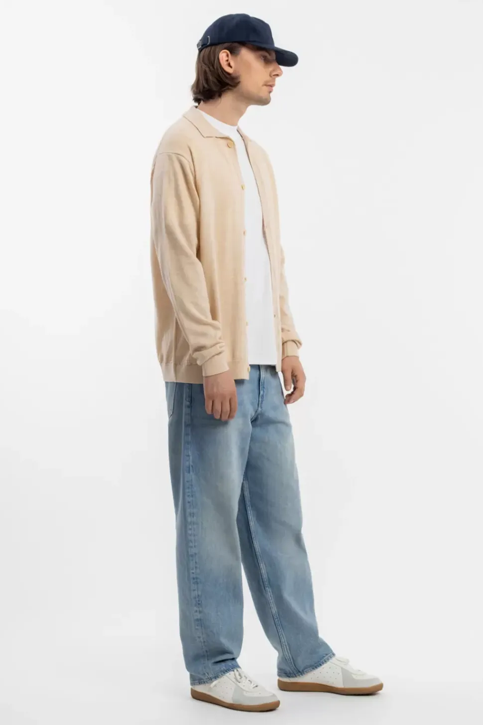 Strick Shirt Merinowolle - Sand