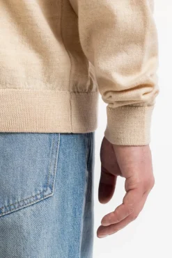 Strick Shirt Merinowolle - Sand