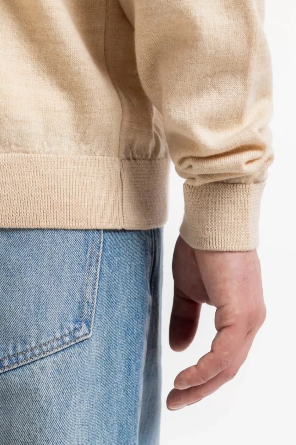 Strick Shirt Merinowolle - Sand