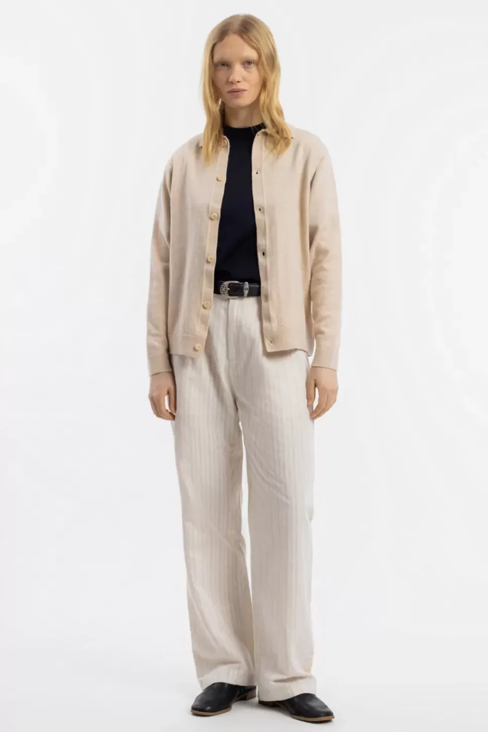 Strick Shirt Merinowolle - Sand
