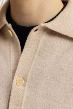 Strick Shirt Merinowolle - Sand