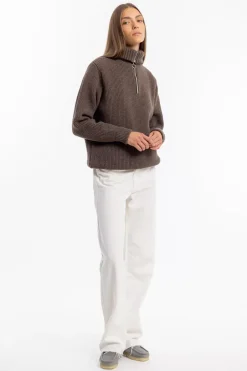 Strick Troyer Wollmischung - Braun