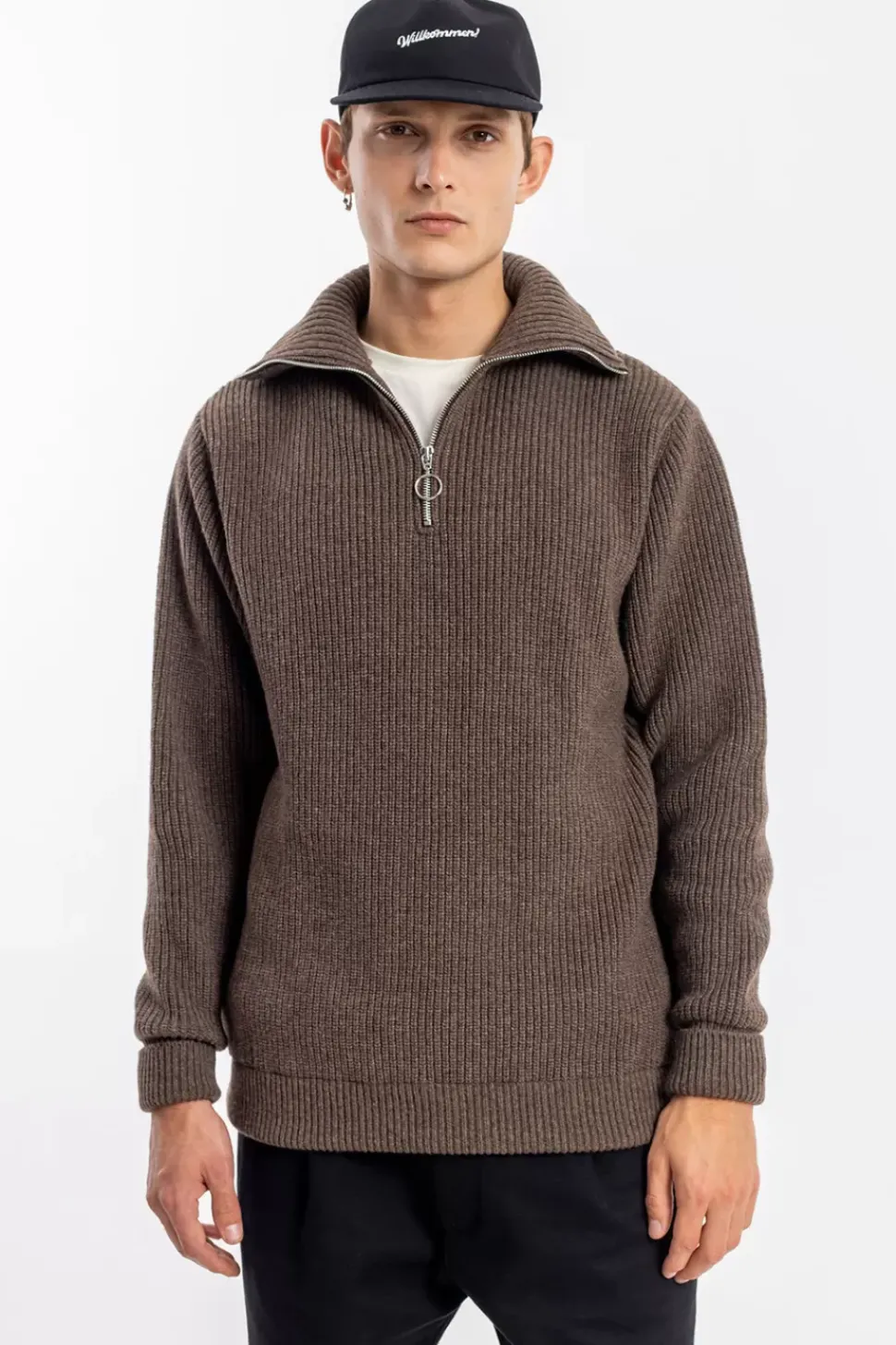 Strick Troyer Wollmischung - Braun