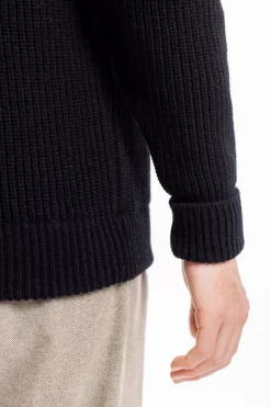 Strick Troyer Wollmischung - Schwarz