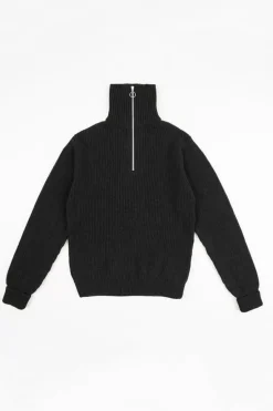 Strick Troyer Wollmischung - Schwarz
