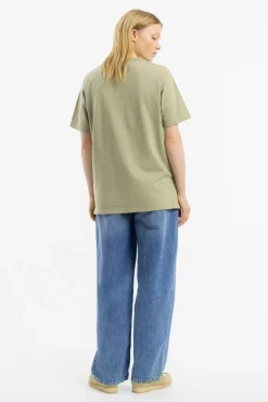 Strukturiertes T-Shirt Bio Baumwolle - Grun