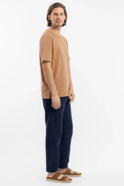Strukturiertes T-Shirt Bio Baumwolle - Karamell
