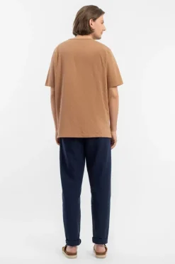 Strukturiertes T-Shirt Bio Baumwolle - Karamell