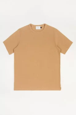 Strukturiertes T-Shirt Bio Baumwolle - Karamell